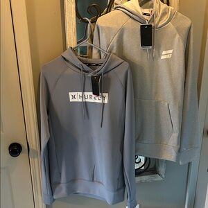 Hurley Men's Blue and Gray Hoodies